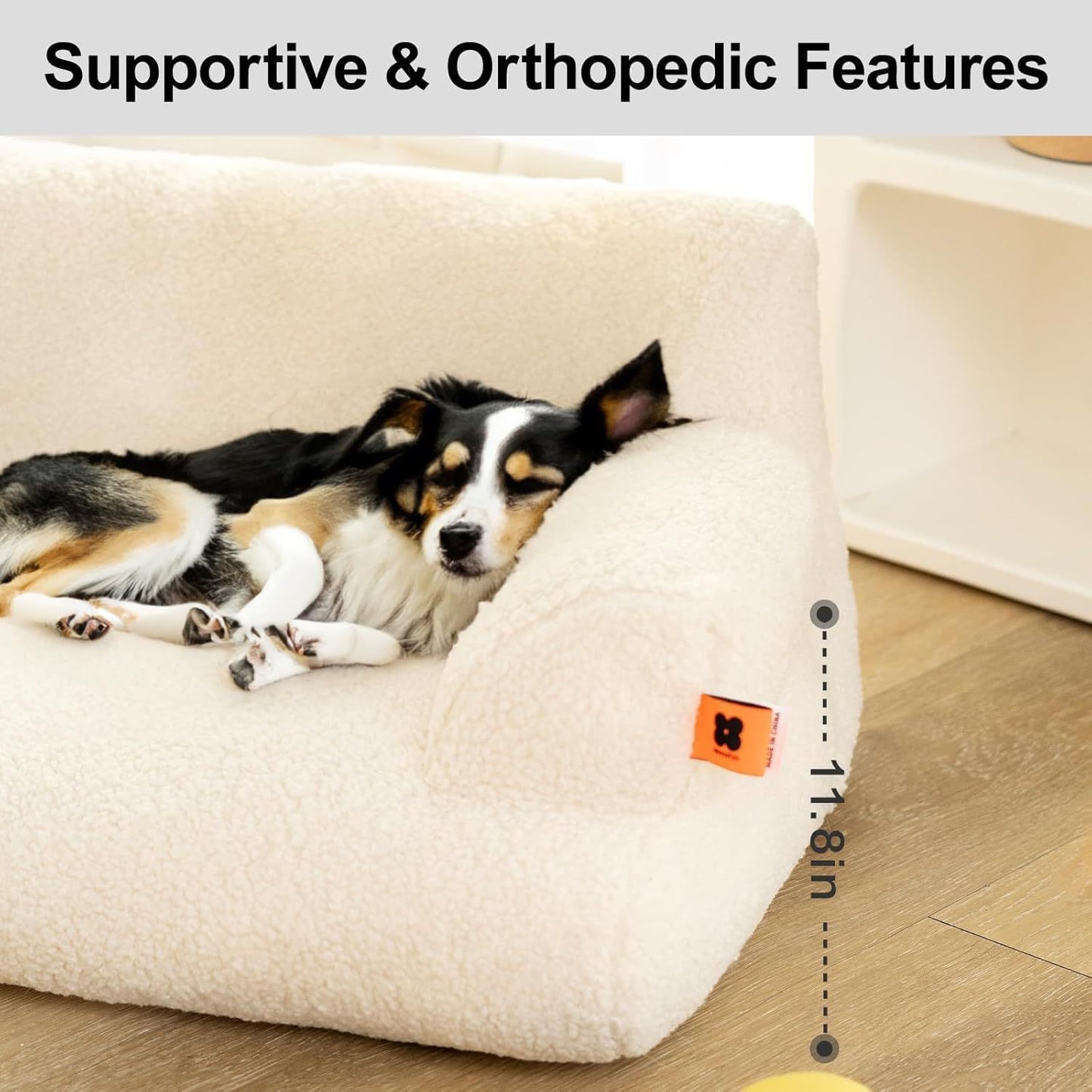 MEWOOFUN Washable Small Dog Bed - 25.6x19.7x7.9 Inch Waterproof Pet Bed With Removable Cover & Non-Slip Bottom For Puppies & Kittens Grey
