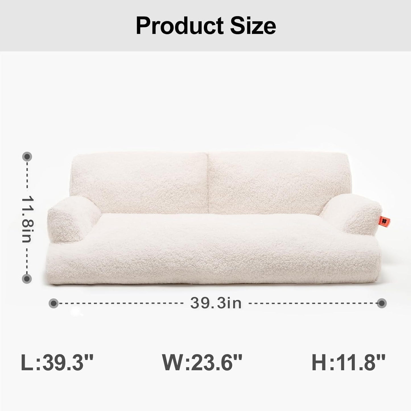 MEWOOFUN Washable Small Dog Bed - 25.6x19.7x7.9 Inch Waterproof Pet Bed With Removable Cover & Non-Slip Bottom For Puppies & Kittens Grey