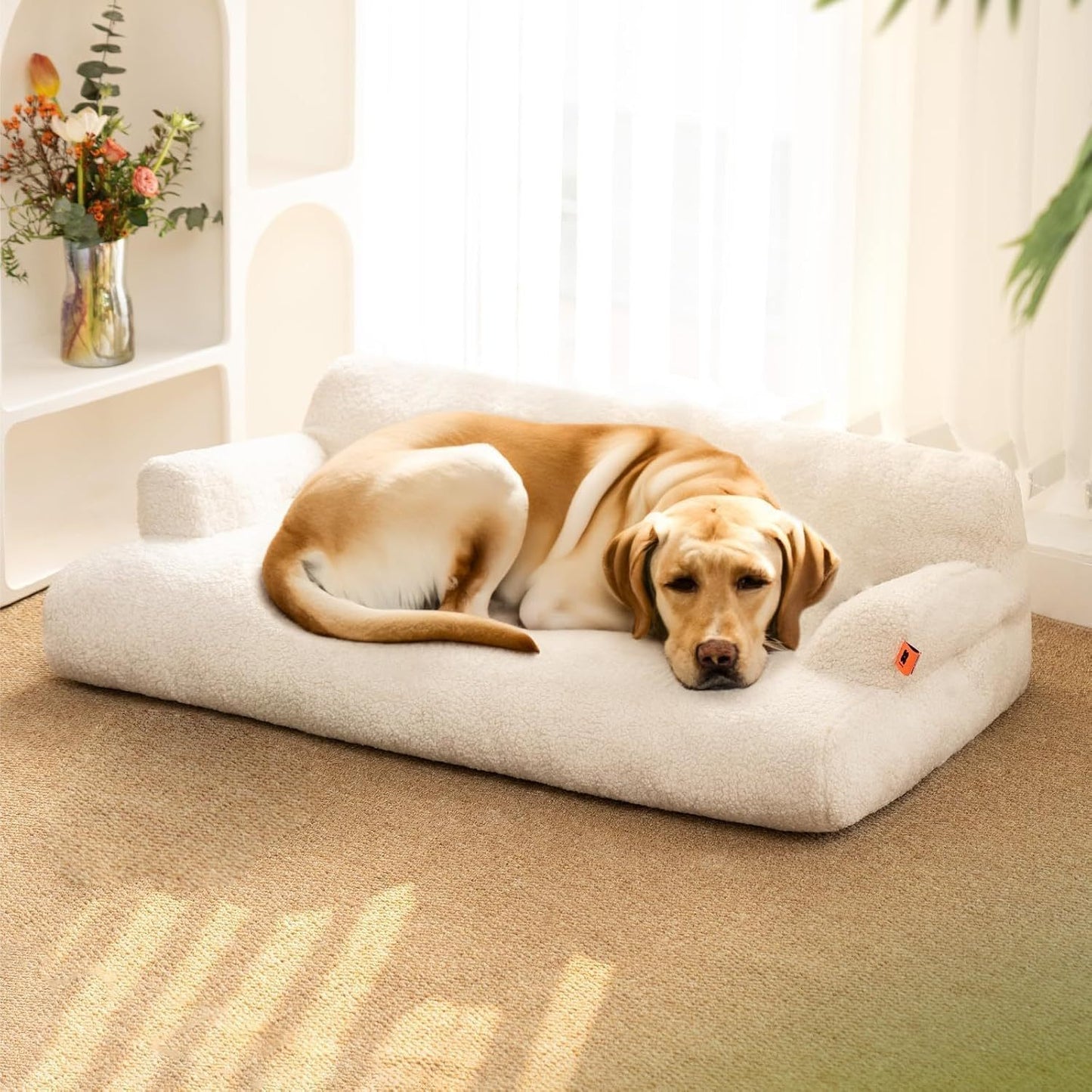 MEWOOFUN Washable Small Dog Bed - 25.6x19.7x7.9 Inch Waterproof Pet Bed With Removable Cover & Non-Slip Bottom For Puppies & Kittens Grey