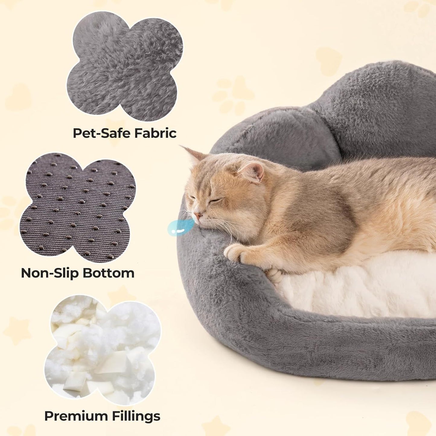 MEWOOFUN Cat Bed And Small Dog Bed