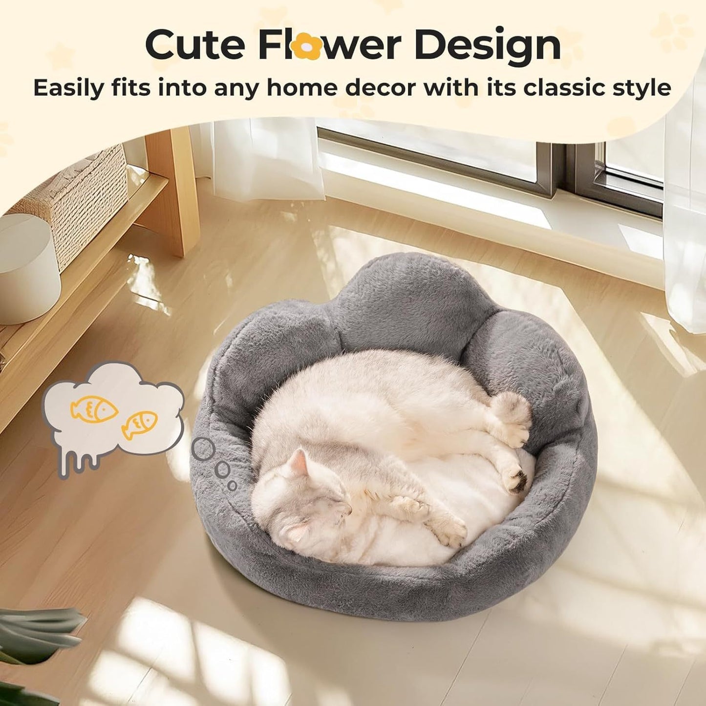 MEWOOFUN Cat Bed And Small Dog Bed