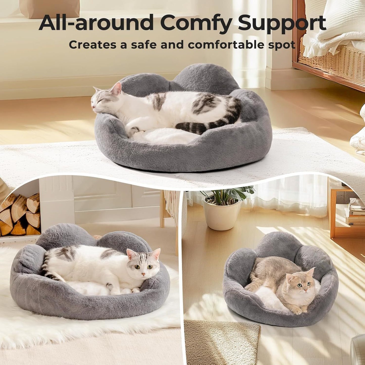 MEWOOFUN Cat Bed And Small Dog Bed
