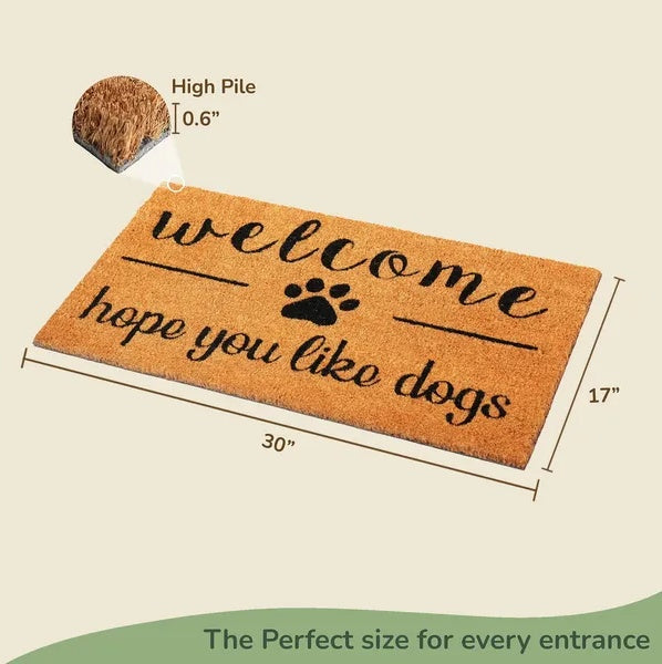 Coir Doormat Front Door Mat With Non Slip PVC Backing Printed Indoor Outdoor Mats For Home