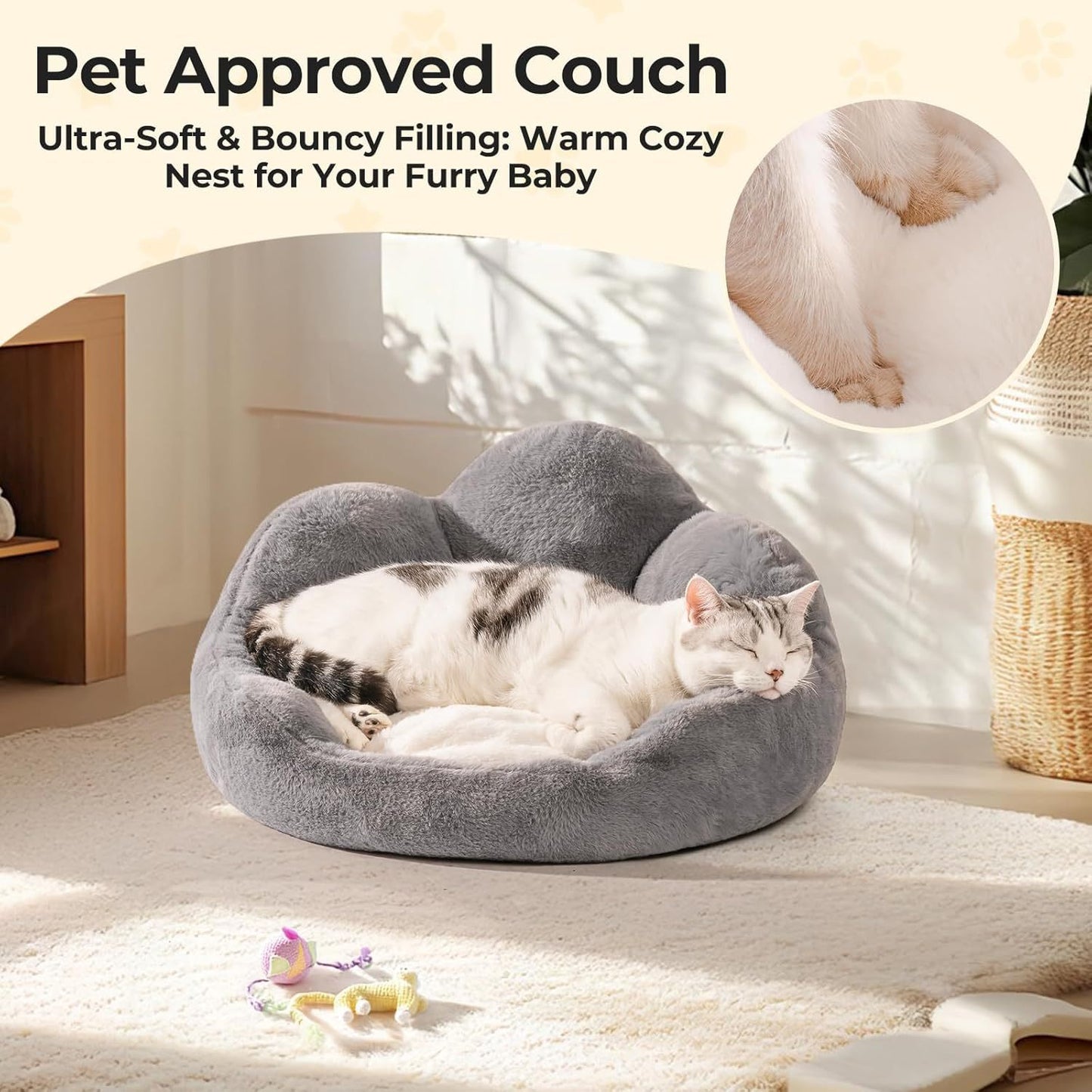 MEWOOFUN Cat Bed And Small Dog Bed
